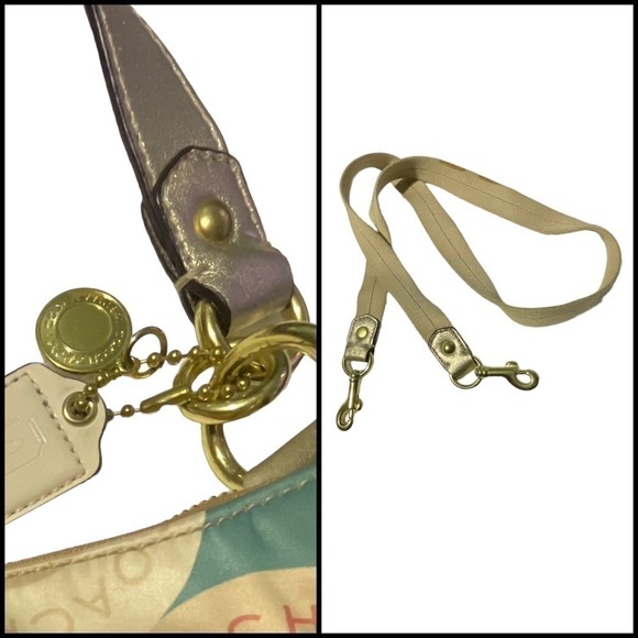 Coach Rare Snaphead Multicolor Satin Signature Print Leather Trim CrossBody Bag - Picture 8 of 15